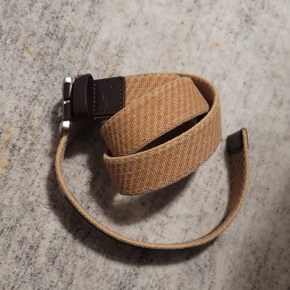 Tommy Bahama Men's Khaki Brown Leather Casual Belt Size Large‎ (38-40)